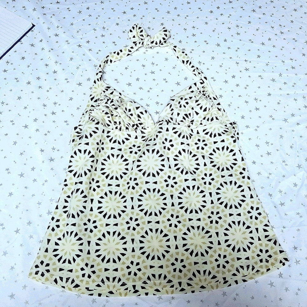 J.Crew Cream Geometric Halter Top Swimwear S